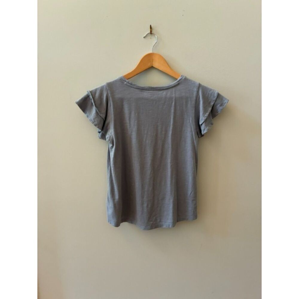 GAP Kids Flutter Sleeve Tee | Girls XXL (14-16) | Gray | EUC